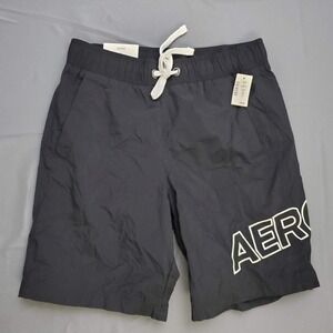 Aeropostale Mens Black Nylon Graphic Board Shorts Swim Trunks Small NWT